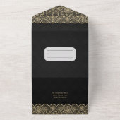 All Inclusive Black Gold Lace Hochzeit mit UAWG All In One Einladung (Außenbereich)