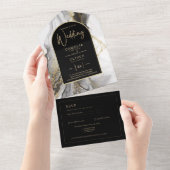 All Inclusive Black Gold UAWG In One Einladung (Abreißen)