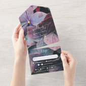 All Inclusive Blue Lila Hydrangeas Wedding RSVP In One Einladung (Abreißen)