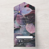 All Inclusive Blue Lila Hydrangeas Wedding RSVP In One Einladung (Innen Boden)