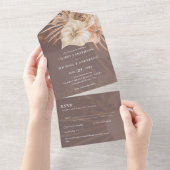 All Inclusive Boho Pampas Rustic Wedding RSVP In One Einladung (Abreißen)