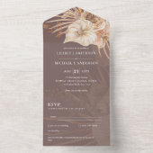 All Inclusive Boho Pampas Rustic Wedding RSVP In One Einladung (Innen Boden)