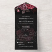 All Inclusive Burgundy Black Gothic Rose UAWG All In One Einladung (Innen Boden)