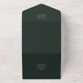 All Inclusive Emerald Green Gold Wedding RSVP In One Einladung (Außenbereich)