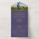 All Inclusive Lila Lavender FOTO Wedding RSVP All In One Einladung (Innen Boden)