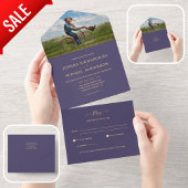All Inclusive Lila Lavender FOTO Wedding RSVP All In One Einladung