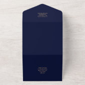 All Inclusive Navy Gold FOTO Wedding RSVP All In One Einladung (Außenbereich)