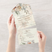 All Inclusive Pampas Grass BOHO Wedding RSVP All In One Einladung (Abreißen)