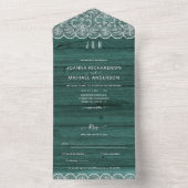 All Inclusive Rustic Green Lace Wedding mit UAWG In One Einladung (Innen Boden)