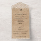 All Inclusive Rustic Lace Wedding mit UAWG In One Einladung (Innen Boden)