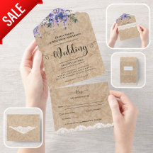 All Inclusive Rustic Lila Wisteria Lace Wedding