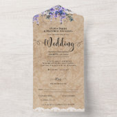 All Inclusive Rustic Lila Wisteria Lace Wedding In One Einladung (Innen Boden)