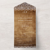 All Inclusive Rustic Wood Lace Wedding mit UAWG In One Einladung (Innen Boden)