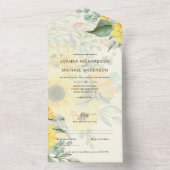 All Inclusive Summer Sunflowers Wedding RSVP In One Einladung (Innen Boden)