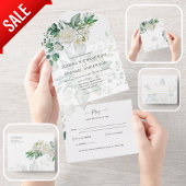 All Inclusive White Roses Wedding Einladende UAWG All In One Einladung