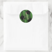 ALL INITIALS Emerald Green and Black Soccer Ball Runder Aufkleber (Tasche)