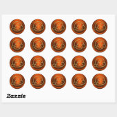 ALL INITIALS Gold Circle Monogram Pumpkin Rust Runder Aufkleber (Blatt)