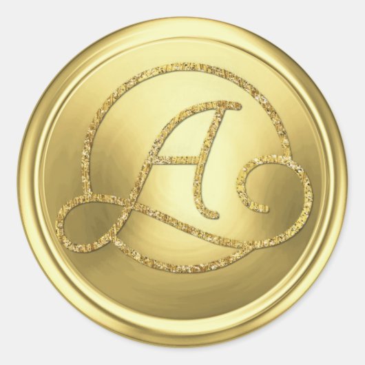 ALL INITIALS Gold Circle Monogram Soft Gold Runder Aufkleber (Vorderseite)