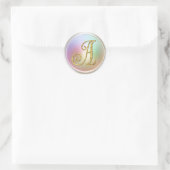 ALL INITIALS Gold Monogram 3 Pearly Runder Aufkleber (Tasche)