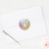 ALL INITIALS Gold Monogram 3 Pearly Runder Aufkleber (Umschlag)