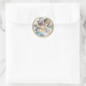 ALL INITIALS Gold Monogram Cherub Blue Runder Aufkleber (Tasche)