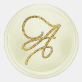 ALL INITIALS Gold Script Monogram Off White Runder Aufkleber (Vorderseite)