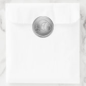 ALL INITIALS Silber Kreis Monogramm Silber Runder Aufkleber (Tasche)