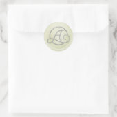 ALL INITIALS Silberkreis Monogramm Off White Runder Aufkleber (Tasche)