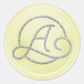 ALL INITIALS Silver Circle Monogram Butter Runder Aufkleber (Vorderseite)