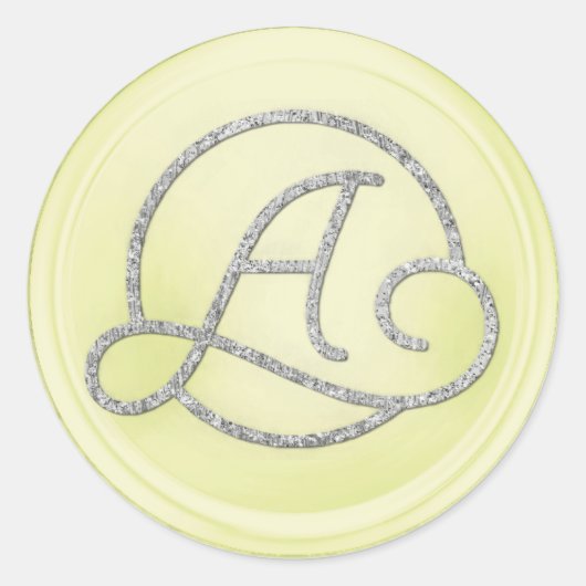 ALL INITIALS Silver Circle Monogram Butter Runder Aufkleber (Vorderseite)