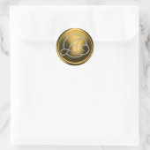 ALL INITIALS Silver Circle Monogram Old Gold Runder Aufkleber (Tasche)