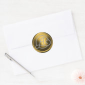 ALL INITIALS Silver Circle Monogram Old Gold Runder Aufkleber (Umschlag)