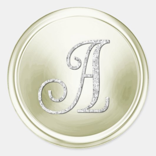 ALL INITIALS Silver Monogram 3 Off White Runder Aufkleber (Vorderseite)