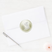 ALL INITIALS Silver Monogram 3 Off White Runder Aufkleber (Umschlag)