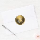 ALL INITIALS Silver Monogram 3 Old Gold Runder Aufkleber (Umschlag)