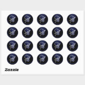 ALL INITIALS Silver Script Monogram Navy Blue Runder Aufkleber (Blatt)