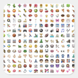 All iPhone/iOS emojis Quadratischer Aufkleber