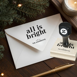 All Is Bright Personalized Christmas Gummistempel