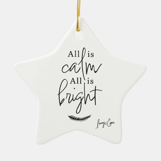 All Is Calm All is Bright Modern Keramik Ornament (Vorne)