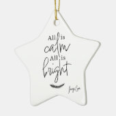 All Is Calm All is Bright Modern Keramik Ornament (Links)