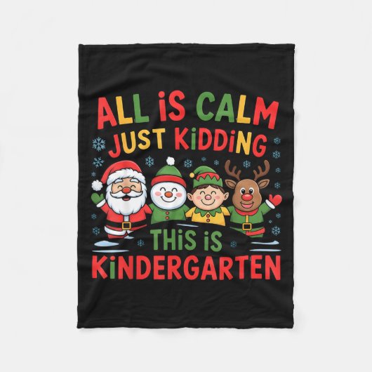 All Is Calm Funny Xmas Kindergarten Christmas Seas Fleecedecke (Vorderseite)