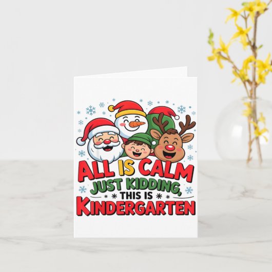 All Is Calm Funny Xmas Kindergarten Christmas Seas Karte (Gelbe Blume)