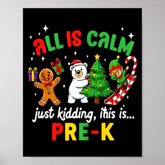 All Is Calm Just Kidding This Is Pre-k Funny Chris Poster (Vorne)