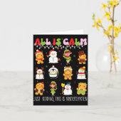 All Is Calm Kindergarten Teacher Christmas Teach M Karte (Gelbe Blume)