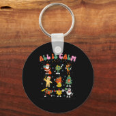 All Is Calm Kindergarten Teacher Christmas Teach M Schlüsselanhänger (Vorderseite)