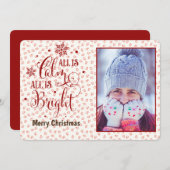 "All is Calm", Red Star Two Side Foto Weihnachten (Vorne/Hinten)