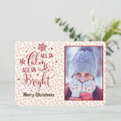 "All is Calm", Red Star Two Side Foto Weihnachten (Stehend Vorderseite)