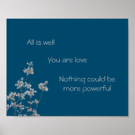"All is Well" Poster (blau)