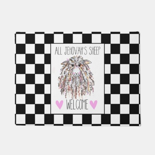 "All Jehovas Sheep Welcome" Doormat Fußmatte (Vorderseite)