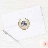 All Letter Black Ivory Ornate Initial Monogram  Runder Aufkleber (Umschlag)